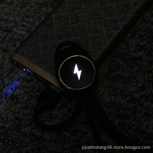 Yijiashishang 3 in 1 Charging Cable LED light up logo usb cable for Android Micro USB,iPhone and Type C Mobile Phone accessories